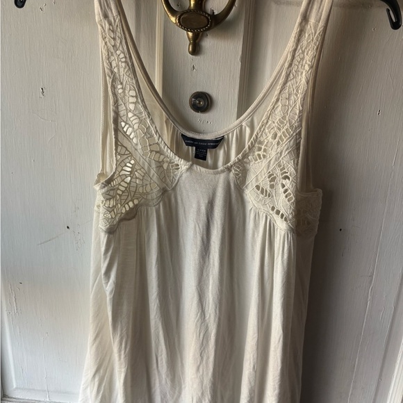 NWTAmerican Eagle Outfitters Cream Sleeveless Lace Tank Top - Picture 1 of 8